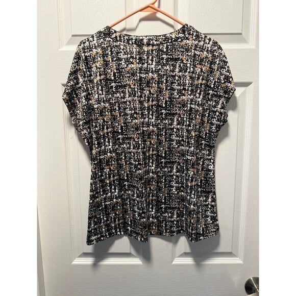 Notations Gold/Black Blouse Short Sleeve Blouse XL - Picture 4 of 5